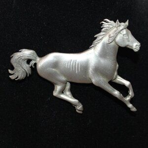 Jonette Jewelry Large Vintage Mustang Horse Brooch